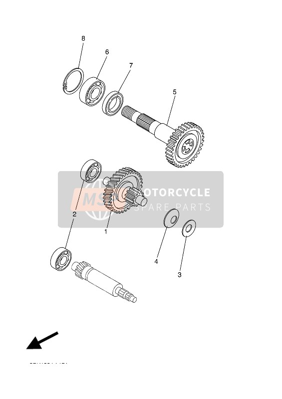 3WTE74100000, Arbre,  Primaire Comp, Yamaha, 0